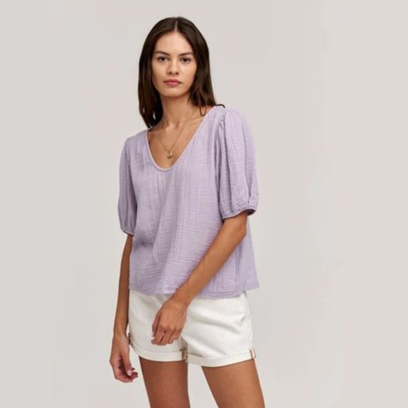 Tops - VELVET Louisa Puff Sleeve Top - Medium